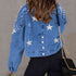 'Marlowe' Distressed Pearl Crop Jacket - Celes Fashion
